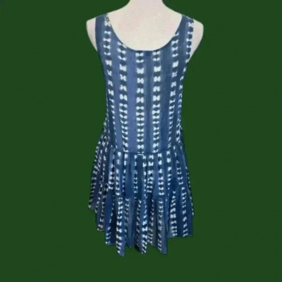 J.Crew gauzy tiered dress coastal boho size mediun blue color - Picture 3 of 8